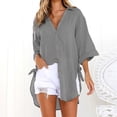 thumbnail image 4 of adviicd Extra Long Womens Button Down Shirts Cotton Button Down Shirts Button Loose Shirt Dress Blouse Womens Ladies Long Tops Casual, 4 of 5