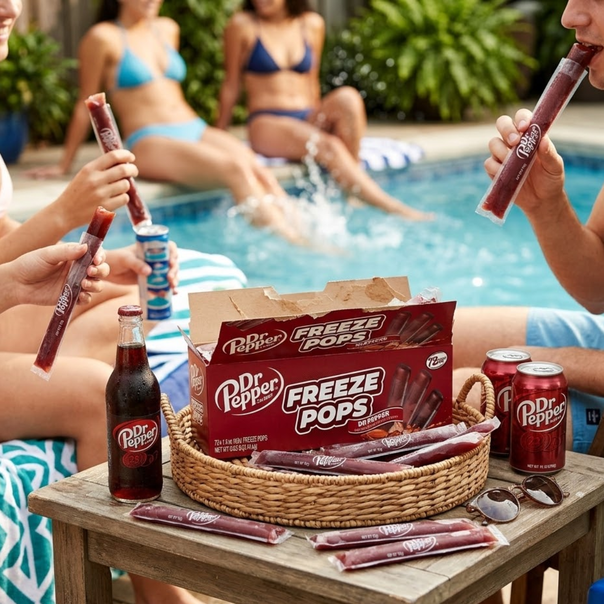 72 ct Dr Pepper Freeze Pops Variety Pack, Ice Pops, 15 oz Freeze Pop Tubes, Ready-to-Freeze Summer Treat, Bulk Ice Pops