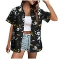 thumbnail image 2 of Work Blouses for Women Office Professional Short Sleeve Tshirts Shirts Graphic Vintage Oversized Button Down Shirts Green, 2 of 5