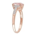 thumbnail image 2 of 1.14 Carat (Ctw) Morganite Ring with Diamonds in Rose Pink Plated Sterling Silver for Women, 2 of 5