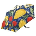 thumbnail image 4 of Compact Sun Umbrella Windproof Travel Umbrellas for Rain Strong Portable UV Protection Yellow Pepper Mushrooms Tomatoes, 4 of 8