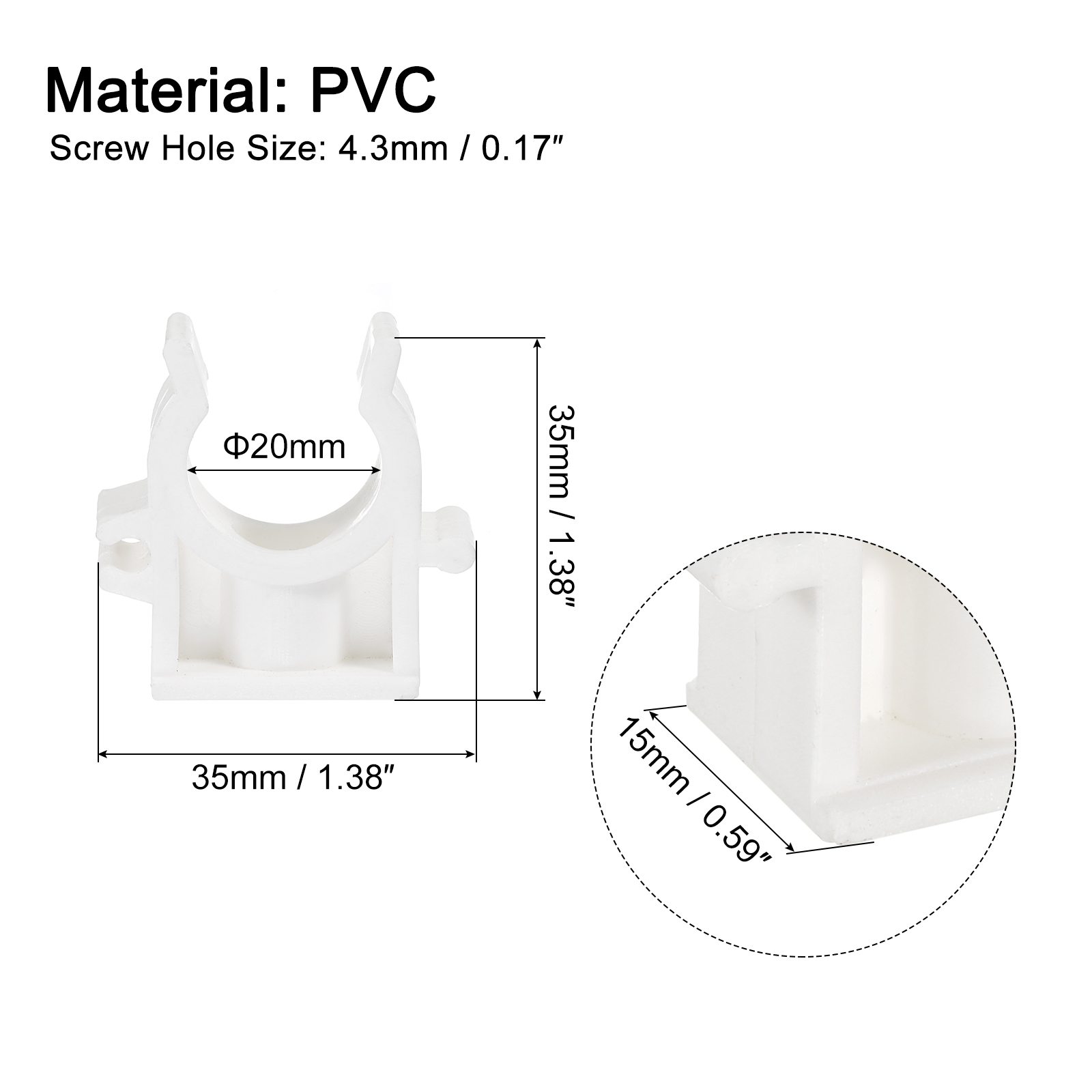 Water Pipe Clamps, 100 Pack Fit for 20mm(3/4") OD Hose U-Shaped Pipe Clamps Clips
