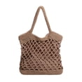 thumbnail image 3 of Miaoju Crochet Tote Bag for Women, Knit Shoulder Handbag, Lightweight Reusable Shopping Bag, Summer Beach Woven Purse, White, 3 of 5
