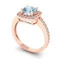 thumbnail image 2 of 1.335 ct Round Cut Natural Swiss Blue Topaz Solitaire with Simulated Diamond Accents 18K Rose Gold Womens Engagement Ring, 2 of 5