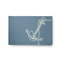 Simply Daisy 2' x 3' Anchored Nautical Chenille Rug, Dusty Smoke