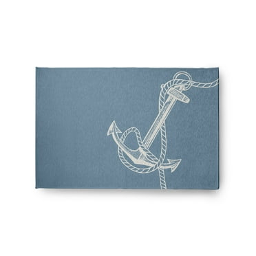 Simply Daisy 2' x 3' Anchored Nautical Chenille Rug, Dusty Smoke