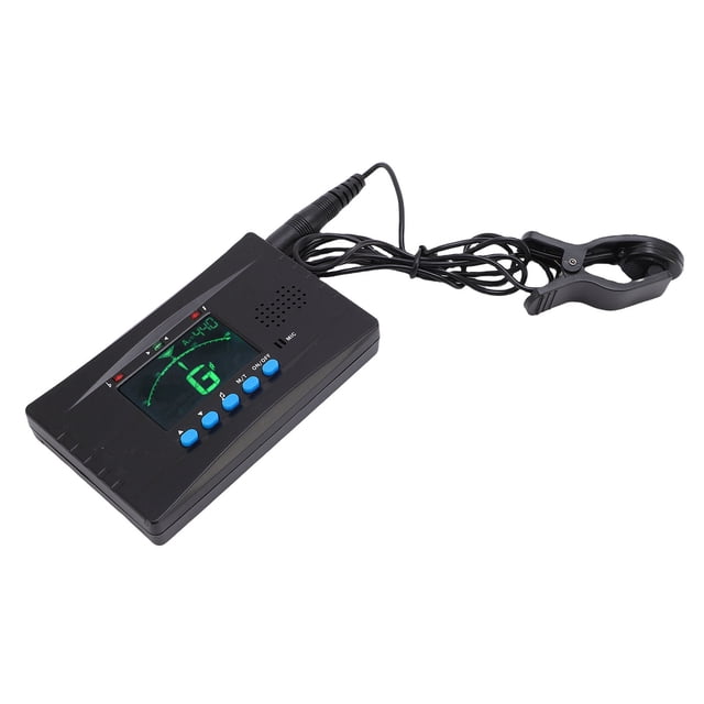Guzheng Metronome Tuner Set, Functional Fast Large Screen Professional LCD Screen Tone Generator Accurate Tuning with Pickup Clamp for Daily Use