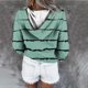 thumbnail image 4 of ICHUANYI Clearance Women's Fashion Printed Pocket Long Sleeve Blouse Casual Tops Sweatershirt Button Hoodies(Green, XL) ICHUANYI WER2023081200737, 4 of 6