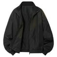 thumbnail image 2 of Men Solid Color Work Jacket Long Sleeve Warm Coat with Pockets (Black XXL), 2 of 5