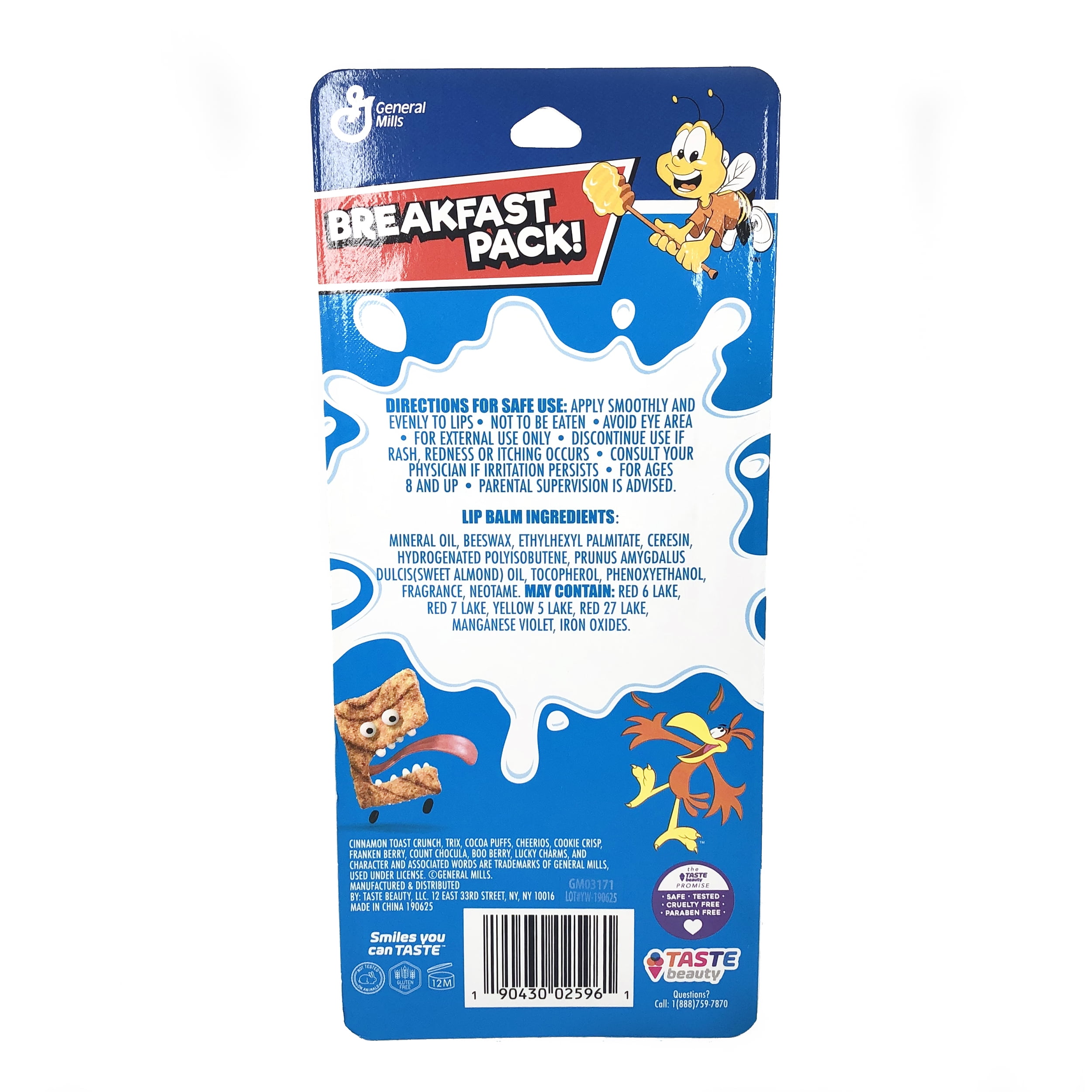 General Mills Cereal 10 Pack Assorted Lip Balms, 1.2 oz