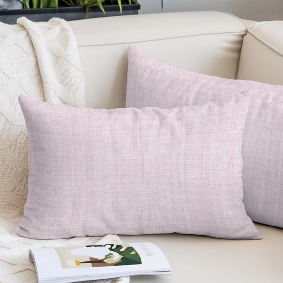Light Pink Standard Size Pillow Cover,Pillowcase Protectors with Zipper,Breathable Decorative Throw Pillow Case Cover,Farmhouse Vintage Pink Solid Color Modern Pillow Shams for Couch Sofa 20x26Inch