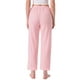 thumbnail image 3 of Pantalones de pijama para mujer INSPIRE CHIC de algodón de punto acanalado con cintura elástica, pierna recta y bolsillos, ropa de casa casual, color rosa, 3 of 6