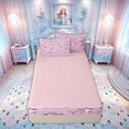 thumbnail image 4 of meiyoeat Girly Pink Shark Zipper Twin Comforter Sets with Fitted Sheet and 2 Pillowcases for Kids Boys Girls, Kawaii Ocean Animal Zipper Bedding Set, Pink Reversible, 4pcs, 4 of 6