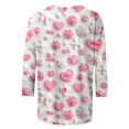 thumbnail image 5 of Valentine's Day Tops for Women 2025 Cute Heart Tshirts Fashion 3/4 Sleeve Shirts Crewneck Tunic Tee, 5 of 5