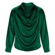 thumbnail image 3 of Ceisia Men Long-Sleeve Dress Shirt Silk with Silver Buttons Decoration Resisting Wrinkles Green M Gift, 3 of 6