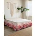 thumbnail image 2 of Flower Painted, Abstract Blush Pink Watercolor Wrap Around Bed Skirts for Queen Bed 18" Drop, Bed Skirt with Adjustable Elastic Belt Dust Ruffle Bed Valance for Bedroom Hotel Luxury Bed Frame Cover, 2 of 7