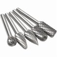 thumbnail image 2 of 5PCS 6mm Shank 10mm Head Tungsten Carbide Double Cut Rotary Burr Set For Woodworking Engraving Die Grinder Carving Burr Bit Set, 2 of 4