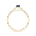 thumbnail image 2 of Angara Natural 0.4 Ct. Blue Sapphire with Diamond Halo Ring in 14K Yellow Gold for Women (Ring Size: 3.5), 2 of 11