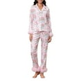 Mommy and Me Matching Christmas Pajamas Set Feather Trim PJs Set 2