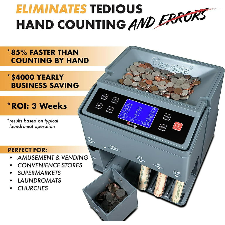 110V Digital Coin Sorter Counter Machine Money Change Counting Fast  Commercial