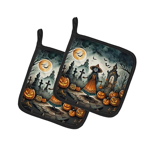 La Llorona Skeleton Spooky Halloween Pair of Pot Holders
