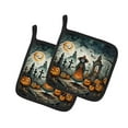 thumbnail image 2 of La Llorona Skeleton Spooky Halloween Pair of Pot Holders, 2 of 2