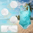 thumbnail image 6 of Uorisanigo Kids Swimsuits for Girls Teal Marble Print Crossback Straps Sport Summer Beach Swimwear One Piece Swimming Training Bathing Suit, Size 9-10, 6 of 7