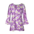 thumbnail image 5 of Aloohaidyvio 3/4 Sleeve Shirts for Women,Women's Plus Size Ruffle Sleeve Tees Vintage Ethnic Floral Shirt Casual 3/4 Sleeve V Neck Button Blouse Boho Print Tunic Tops, 5 of 5