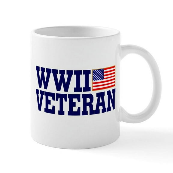 CafePress - WWII VETERAN Mug - 11 oz Ceramic Mug - Novelty Coffee Tea Cup