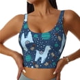 thumbnail image 2 of Lsque Alpaca Astronaut in Space Printed Women'S Sports Bra, Compression, Moisture Wicking, High-Impact Sports Bra For Women,Supportive sports bra-X-Large, 2 of 9
