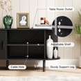 thumbnail image 4 of 55" TV Stand with Power Outlet for TVs up to 60 Inch, Entertainment Center with Storage and Adjustable Shelves, Modern Media Console with Sliding Doors for Living Room, Black, 4 of 16