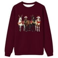 thumbnail image 3 of Funny Horses Christmas Sweatshirts for Women 2025 Long Sleeve Crewneck Cowgirl Holiday Graphic Sweatshirt Pullover Tops, 3 of 5