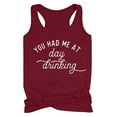 thumbnail image 2 of Daqian Plus Size Sleeveless Tops Women's Drinking Tank Tops Adult Girls Summer Beach Funny Graphic Racerback Tanks Vest Sayings Blouse Sleeveless Tops for Women Plus Size Wine 8(L), 2 of 5