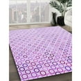 thumbnail image 3 of Ahgly Tapis Rond Lavable en Machine Intérieur Transitionnel Heliotrope Violet, 5 Pieds Rond, 3 of 7