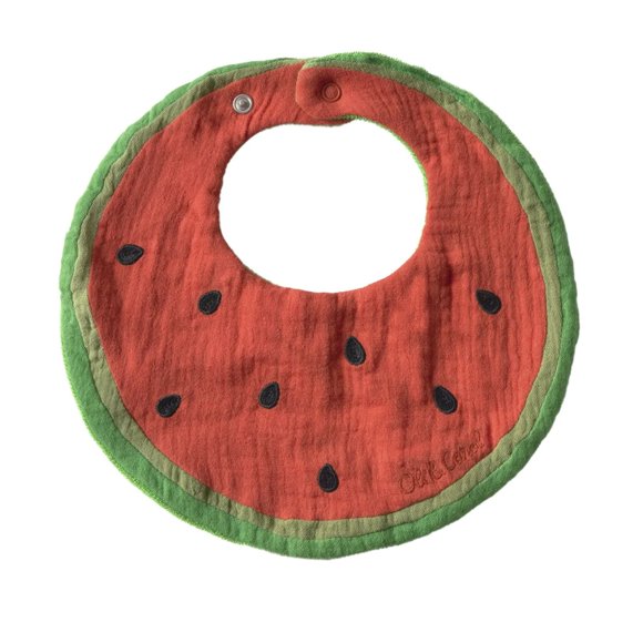 Babero para bebé Oli & Carol Wally the Watermelon de algodón orgánico 100%