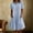 Light Blue, variant on XiYing Women Dress, Women's Boho V-Neck Short Sleeve Crinkle Dress with Pockets, Loose Fit for Summer, Floral Embroidery Design, Pack of 1