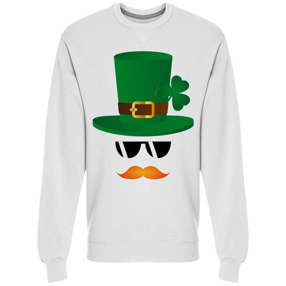 Big Hat, Glasses And Mustache Sweatshirt Men -Image by Shutterstock, Male x-Large