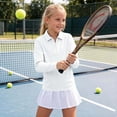 thumbnail image 4 of StSilkitty Kids Long Sleeve Golf Shirts Quarter Zip Collared School Uniform Dress Shirts Lightweight Soft Comfy Tees, 4 of 9