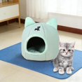 thumbnail image 4 of Casa para gatos aislada, cálida y resistente a la intemperie, ideal para el jardín de invierno. verde, 4 of 5