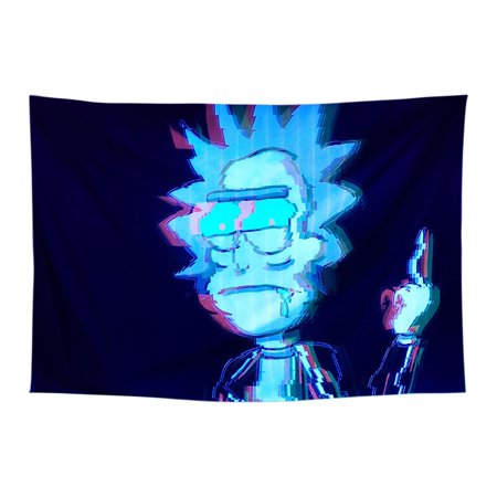 Blacklight Tapestry Rick And Morty Wall Fluorescence Tapestry Black ...