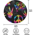 thumbnail image 4 of GZHJMY Rainbow Peace Love Sign Washable Non-Slip Round Placemat Heat Resistant Greaseproof 15.4-in Table Mat for Dinner Party BBQ(4 PCS), 4 of 6