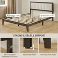 thumbnail image 6 of HOMCOM Queen Bed Frame with Headboard, Platform Bed Frame Charcoal Gray, 6 of 9