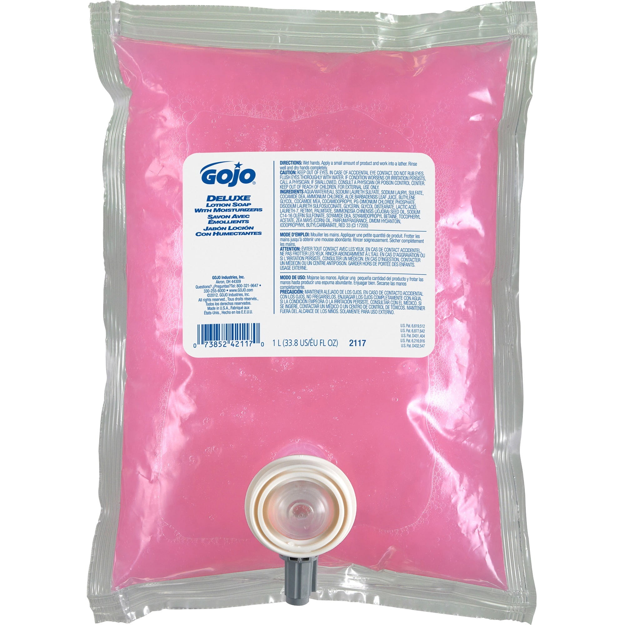 Gojo®, GOJ211708, Space Saver Deluxe Lotion Soap Refill, 1 Each, 33.8 fl oz (1000 mL)