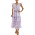 thumbnail image 5 of Nanette Lepore Women's Flutter Sleeve Tassel Midi Dress, Sizes XS-XXXL, 5 of 6