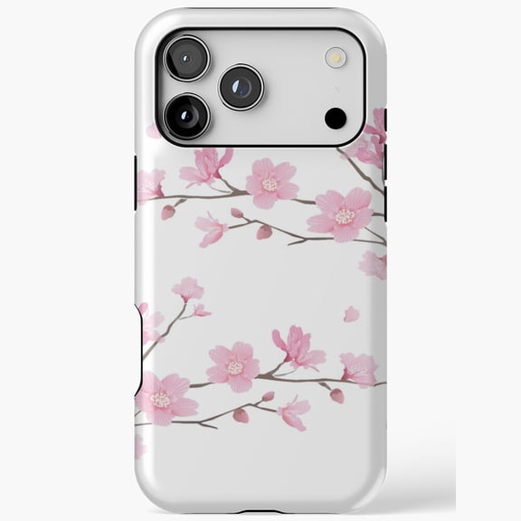 Cherry Blossom Plant Transparent Art iPhone Case 17 16 15 14 13 12 11 Pro Max