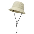 thumbnail image 1 of Bucket Hat Solid Color Unisex Reversible Fishing Hat Beach Cap with Lanyard, 1 of 10