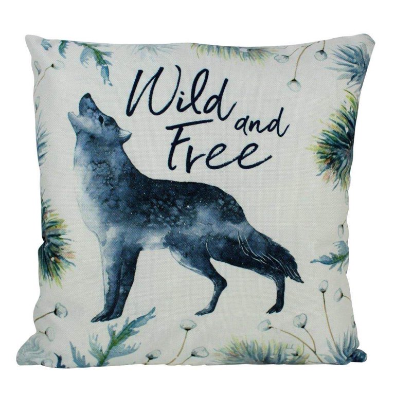 Cute Throw Pillows for Christmas Throw Pillow Covers Woodland Creatures  Enchanted Forest Wolf in Winter Forest Woodland Friends 