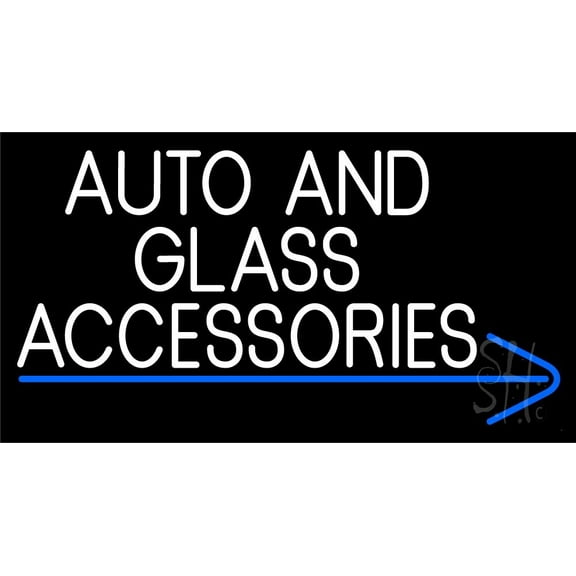 Auto And Glass Accessories 1 LED Neon Sign 13 x 24 - inches, Clear Edge Cut Acrylic Backing, with Dimmer - Bright and Premium built indoor LED Neon Sign for automotive store, and mall.