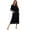 black, variant on EASTIN Women Zipper Robes with Pockets  Full Length Nightgowns Loose Housecoat 3/4 Sleeve Loungewear  Breastfeeding Sleepwear
