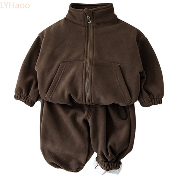 LYHaoo Boys Winter Outfits Tracksuit Set Casual Zip Up Jacket And Pants Toddler Clothes For 1 6 Years Old Comfortable Playwear Boys Pant Sets Sizes (3-4 Years)